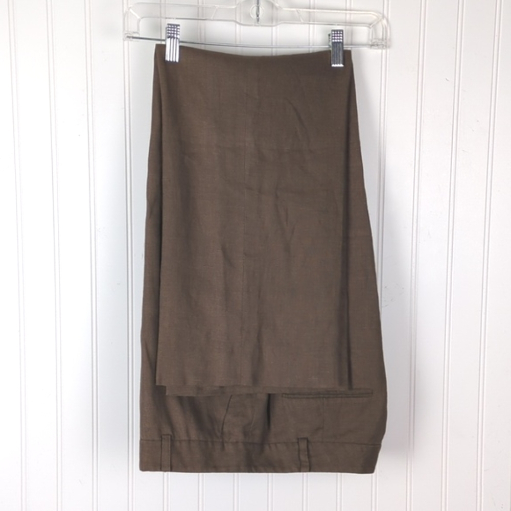Lauren Ralph Lauren Womens Linen Trouser Pants Brown Size 10 Lined Flat Front - Picture 11 of 12